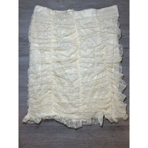 Y2K Yellow Lace Mini Skirt Melograno Rico Feminine Womens‎ Medium Pencil Skirt